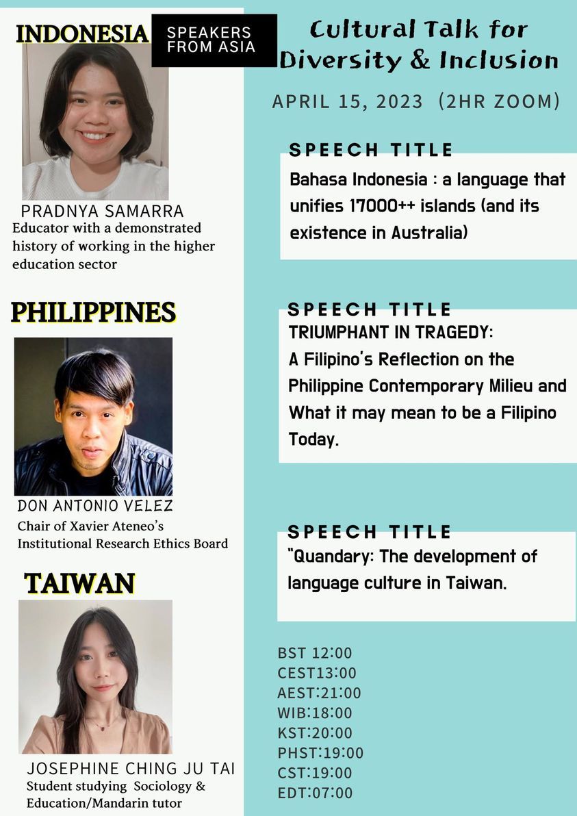 2th Cultural Talk archived speaker poster