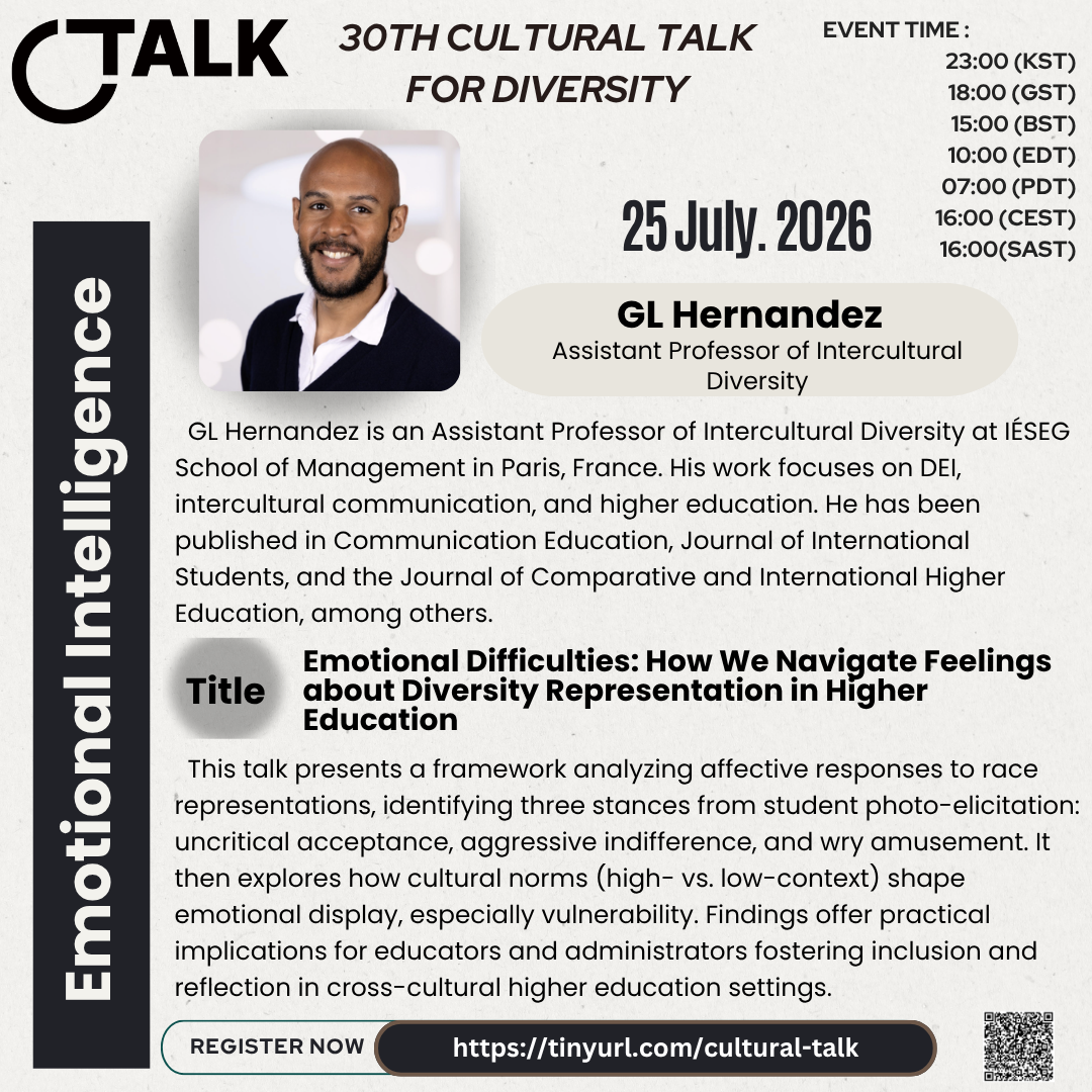 GL Hernandez speaker poster for the 30th Cultural Talk